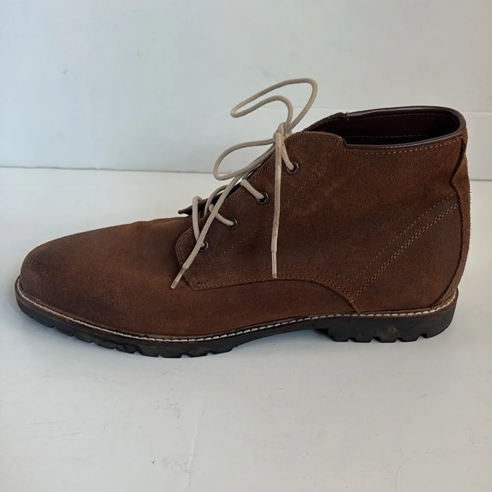Vince Camuto Lancelot Chukka brown leather upper lace up ankle boots